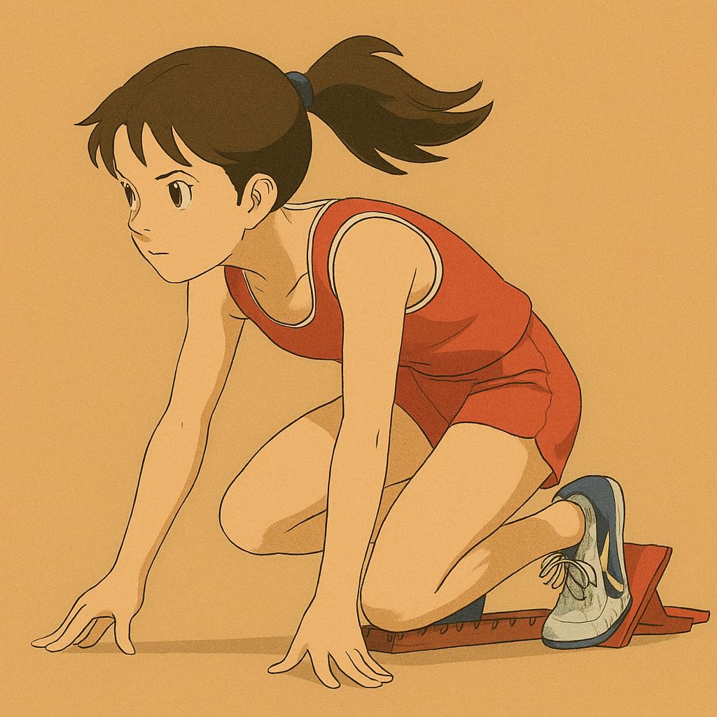 What is this sprinter doing?